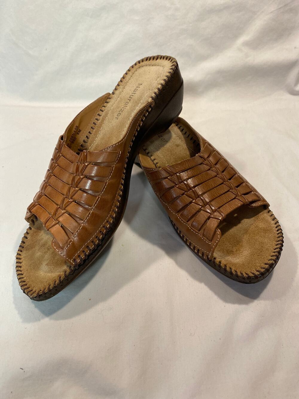 Vintage 90s Naturalizer Woven Leather Sandals Womens 8